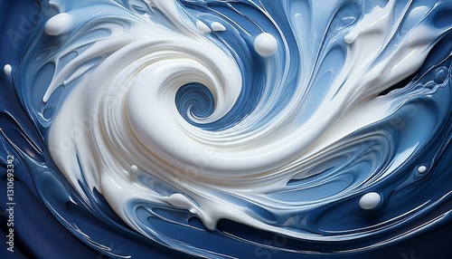texture of milk yogurt or cream with vortex surface abstract background generative ai illustration