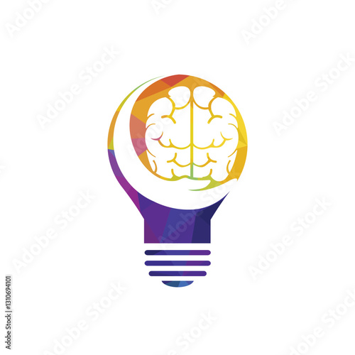 Brain care vector logo design. Human brain with hand icon logo design.