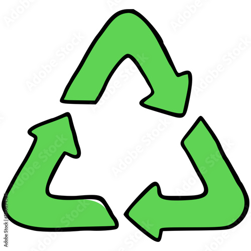 Handdrawn Recycle sign illistration