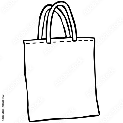 Handdrawn Shopping tote bag illistration