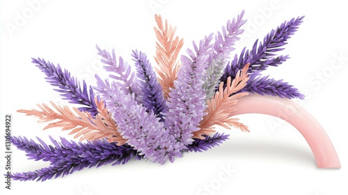 Watercolor Lavender   Pampas Grass Floral Arrangement  Blush Pink Arch  AI Art