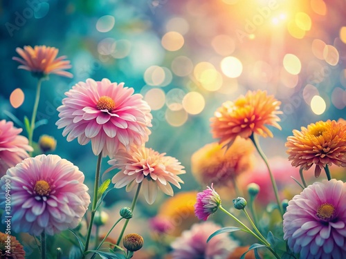 Minimalist Summer Floral Background: Long Exposure Blurred Flower Petals