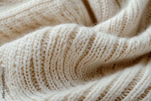 Soft Light Beige Knit Fabric Close-Up for Textile Background