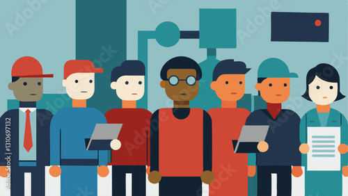 Reduced Workforce A depiction of a crowded job fair where many workers are holding resumes and looking concerned while a large poster in the background highlights the increasing