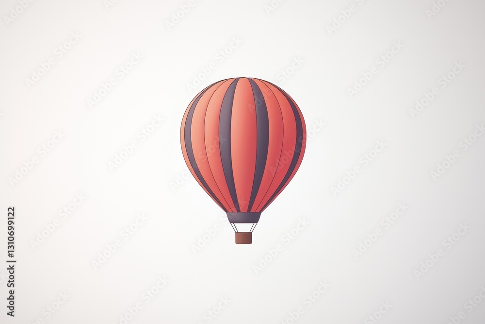 Fototapeta premium Smooth 3D glyph icon of a hot air balloon, sleek design for travel visuals.