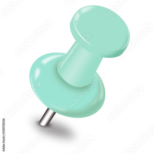 Pastel Mint Green Pushpin, Free Trial, PNG File, Transparent Background, Thumbtack for Notes, Memos, Sticky Notes, Maps