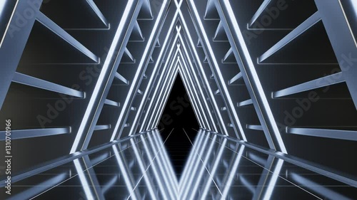 3d rendering a glowwing technological tunnel animation