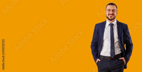 Young businessman in suit o...