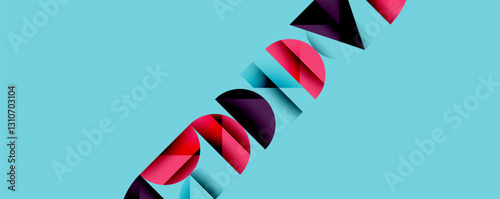 Abstract geometric pattern with intersecting circles and triangles in gradients. The high-contrast composition creates depth and a dynamic, modern aesthetic