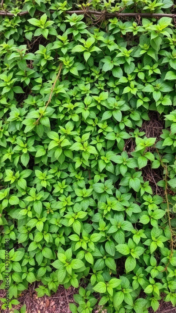 A dense thicket of green shrubs with leaves and vines, thicket, vines, natural scenery A dense thicket of green shrubs with leaves and vines, thicket, vines, natural scenery