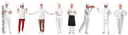 Set of different chefs on w...