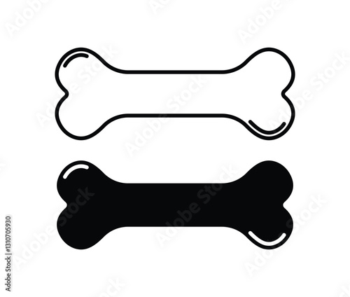 bone icon outlines black design