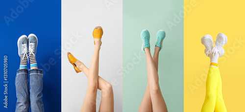 Set of women's legs in diff...
