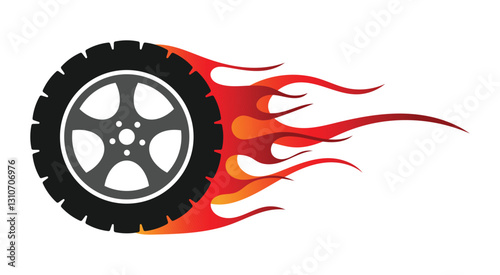 car fire wheel vector design