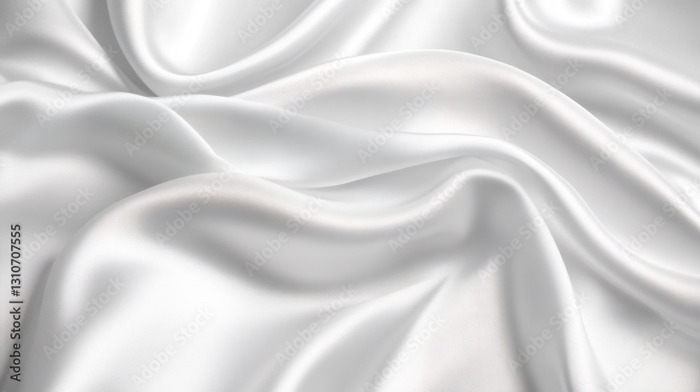 Fototapeta premium Elegant white silk drapes softly creating luxurious folds. AI Generated