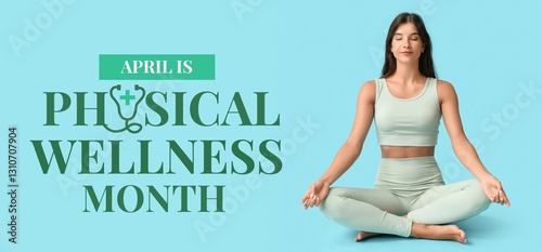 Sporty young woman meditati...