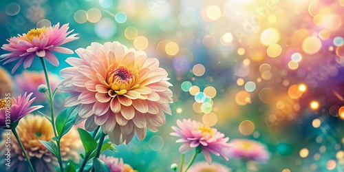 Modern Home Decor: Watercolor Floral Bokeh Background Texture