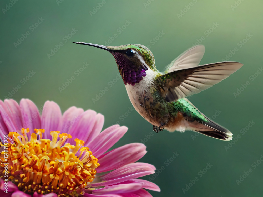 Fototapeta premium small hummingbird on a flower