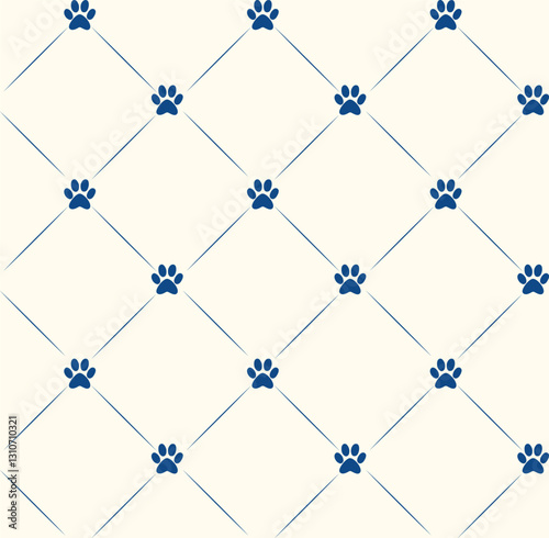 dog paw seamless pattern vector design