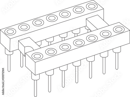 realistic radio component TRS 14 panel side view contour