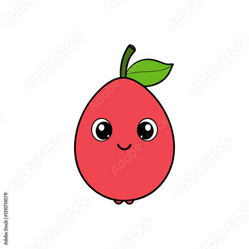 Cute guava cartoon vector