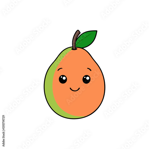 Cute guava cartoon vector