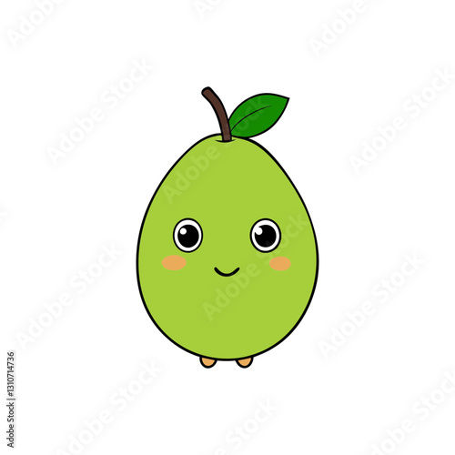 Cute guava cartoon vector
