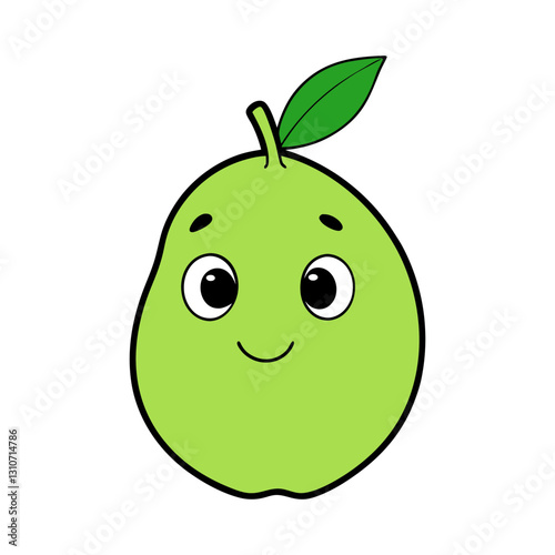 Cute guava cartoon vector