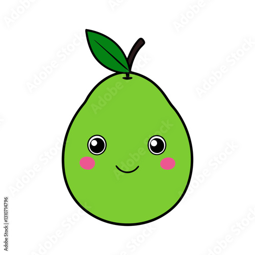 Cute guava cartoon vector