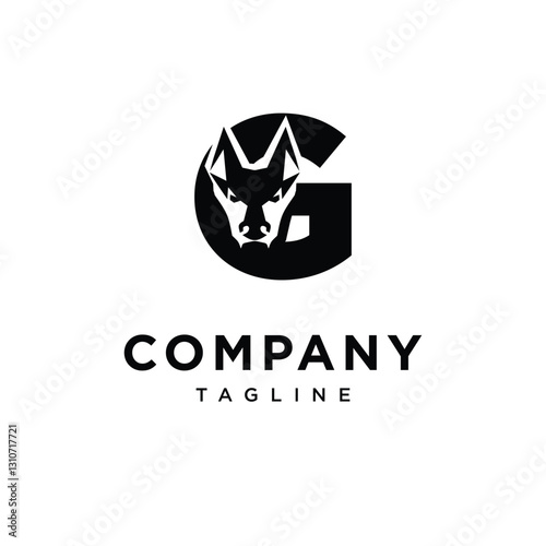 Letter G Belgian Malinois Logo Icon Vector