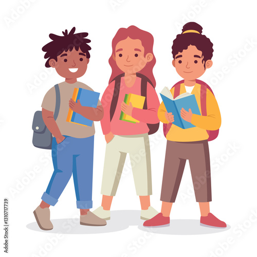 Diverse Students with Backpacks