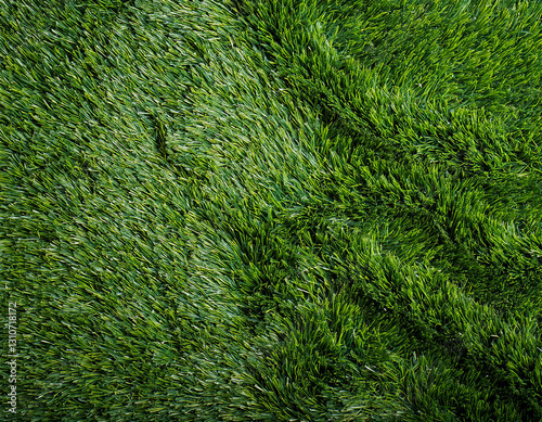top view artificial green grass texture for background