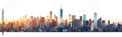 Golden Hour Skyline Illuminates New York City