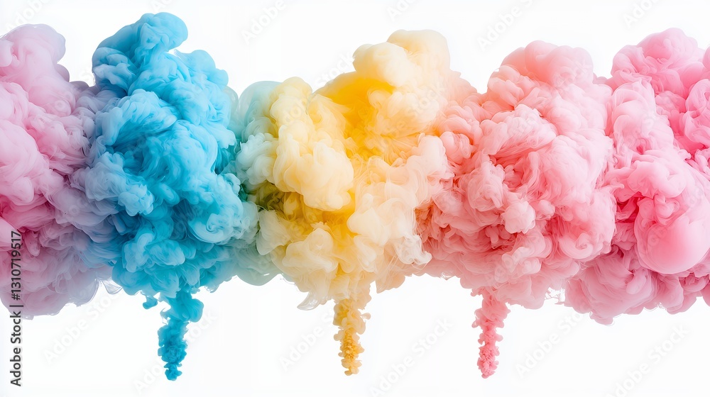 Fototapeta premium Pastel Ink Clouds Abstract Background