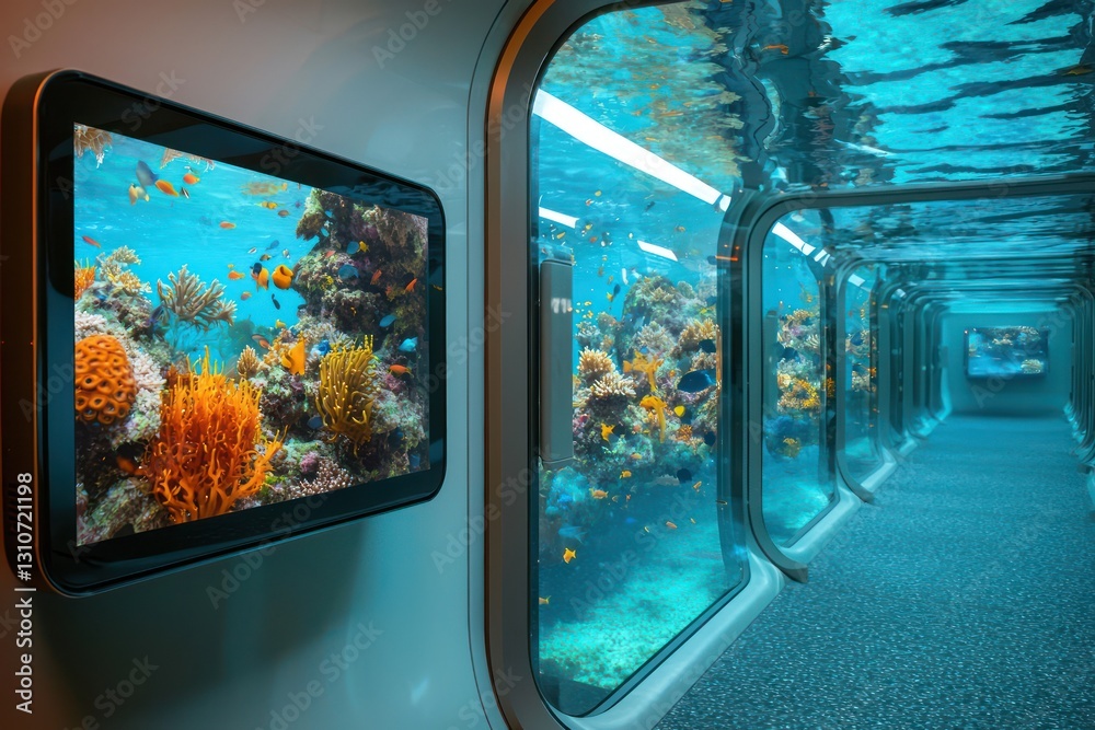 Fototapeta premium Immersive VR therapy treats phobias in specially designed environments.