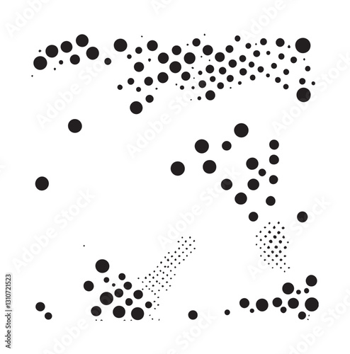 Seamless dots pattern, design for decoration, Black polka dots on white background, wrapping paper, print, vector illustration
