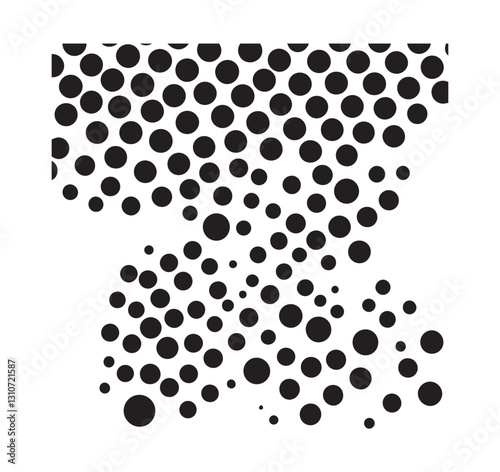 Seamless dots pattern, design for decoration, Black polka dots on white background, wrapping paper, print, vector illustration