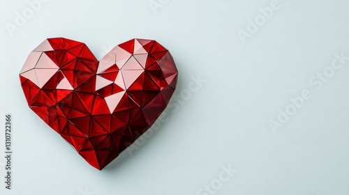 Wallpaper Mural Red Geometric Heart on Gray Textured Background Torontodigital.ca