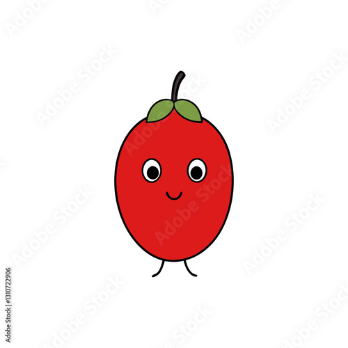 Cute goji berry cartoon vector
