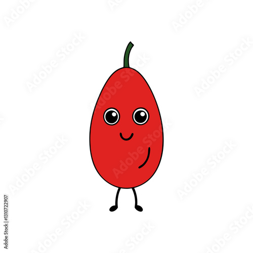 Cute goji berry cartoon vector