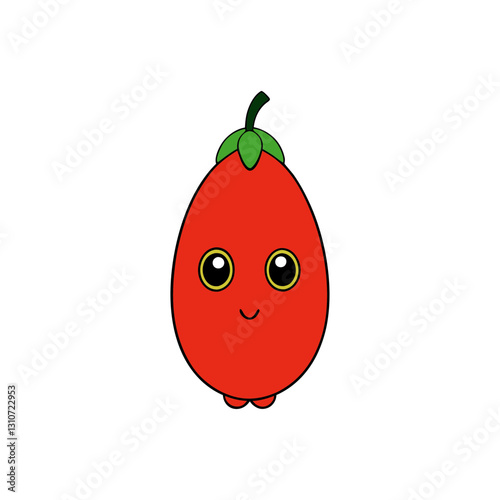 Cute goji berry cartoon vector