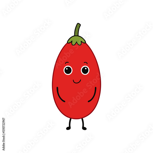 Cute goji berry cartoon vector