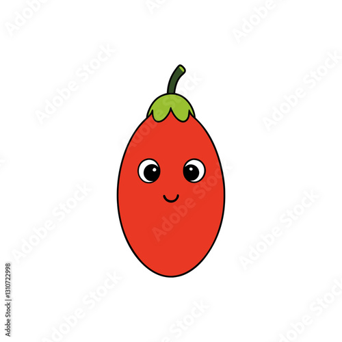 Cute goji berry cartoon vector