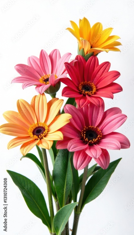 Vibrant bouquet of mixed flowers against white background, arrangement, arrangement, floral Vibrant bouquet of mixed flowers against white background, arrangement, arrangement, floral