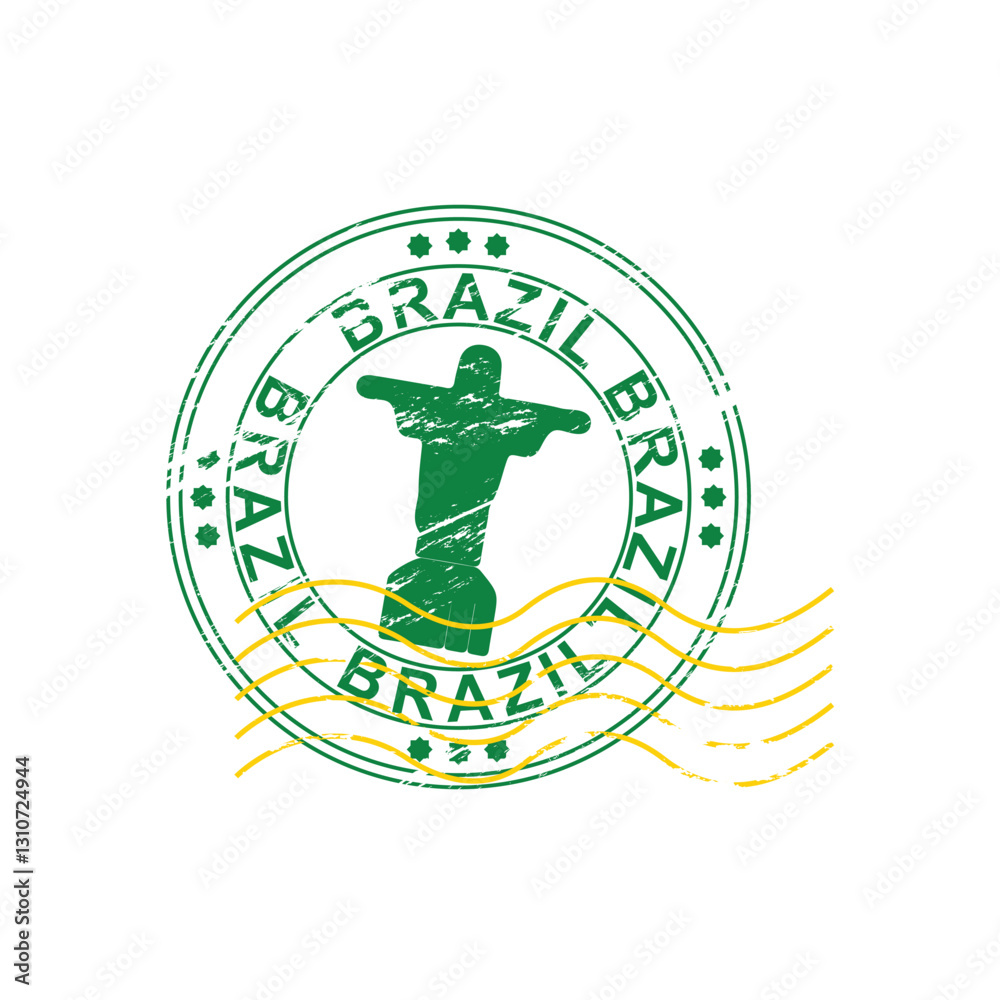  green Brazil stamp