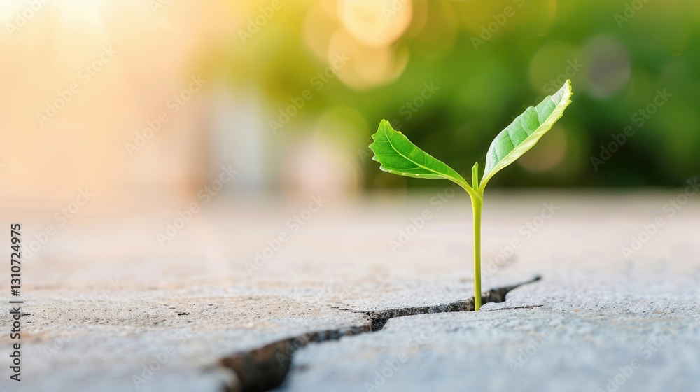 small green plant sprouting through crack in concrete symbolizes resilience and growth under sunlight small green plant sprouting through crack in concrete symbolizes resilience and growth under sunlight