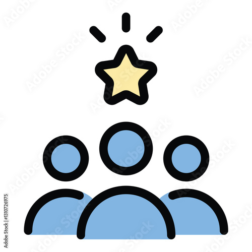 Influencer icon in flat line style representing social media content creation and digital influence ideal for marketing and online engagement concepts.