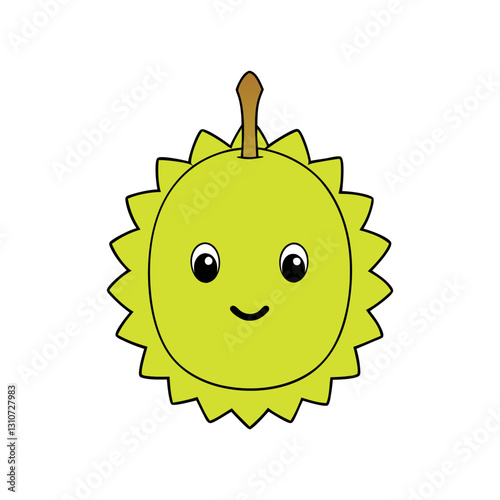 Cute durian cartoon vector