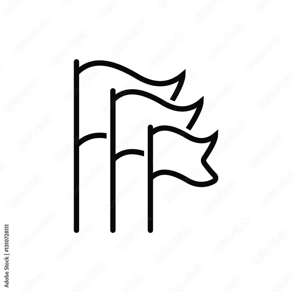 Fototapeta premium triple flag icon outlines