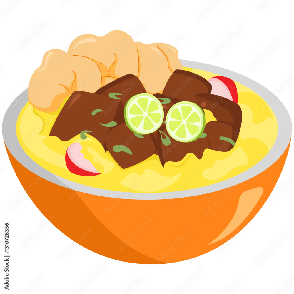 Soto Betawi Indonesian Food Illustration Soto Betawi Indonesian Food Illustration